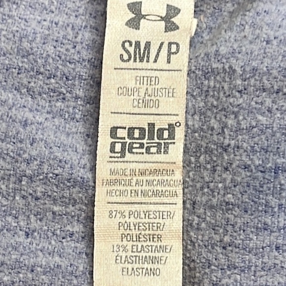 Under Armour Top Cold gear fitted long sleeve pullover thumb holes purple stripe - Picture 6 of 7
